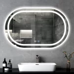 Oval LED Bathroom Mirror 24x36 Inch