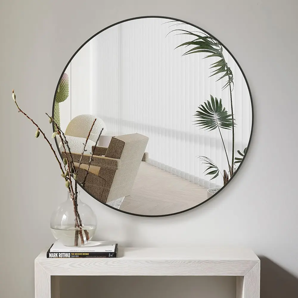 Round Mirror, 20 Inch, 24 Inch, 26 Inch, 28 Inch, 30 Inch, 32 Inch, 36 Inch Wall Mirror - Custom Mirrors By Frame Material - 1