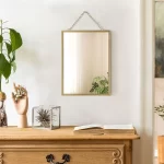 Gold Hanging Mirror with Chain