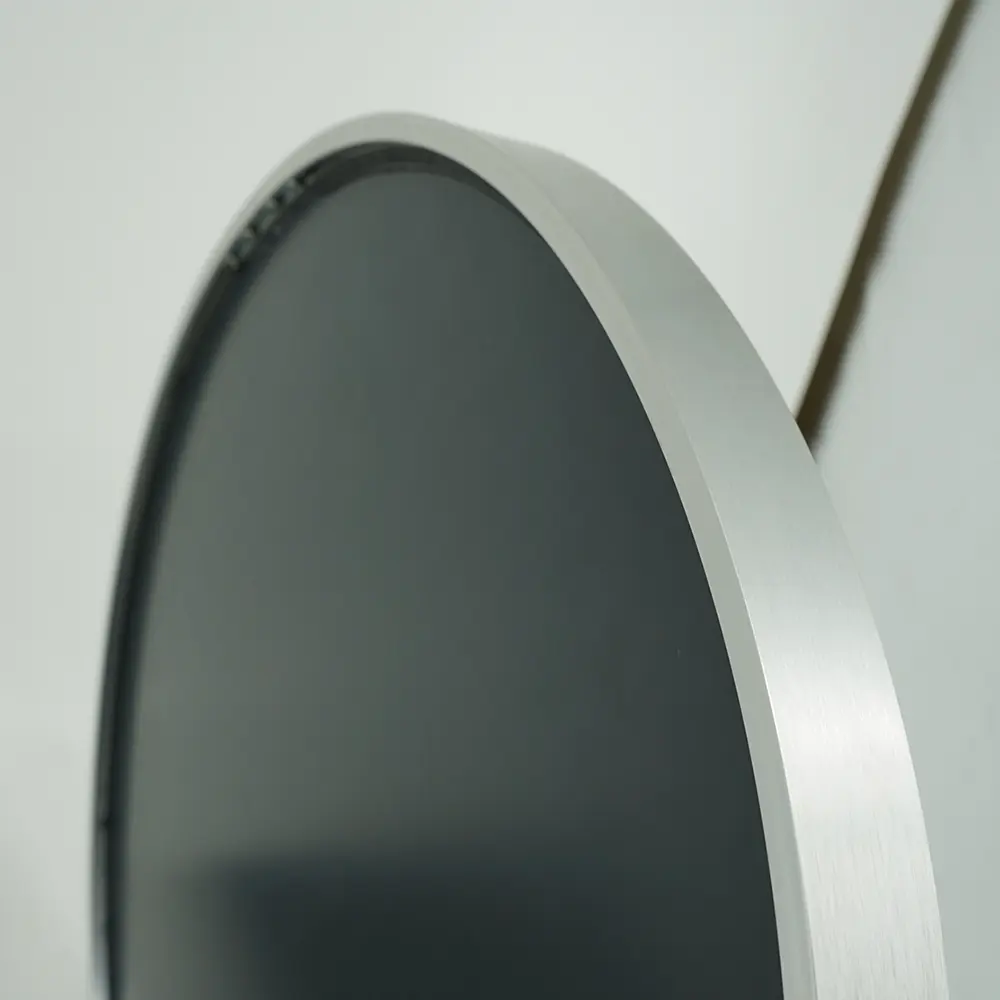 Silver Round Mirror, Deep Frame Circle Mirror by Silver Frame