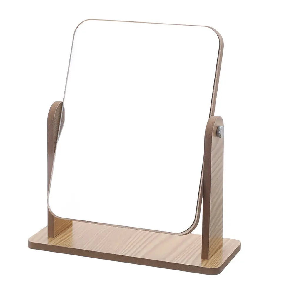 Specchi per trucco da tavolo in legno per donna, 360 Specchio girevole di grado